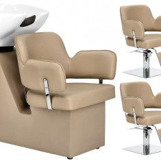 Stație de frizerie și 2x scaun de frizerie hidraulic cu suport pentru picioare saloane de coafură sp