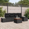 Gossi set 6 piese canapea gradina cu perne ratan poliester negru acacia