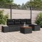 Gossi set 6 piese canapea gradina cu perne ratan poliester negru acacia