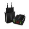 CHOETECH C0028 &Icirc;ncărcător de perete cu 2 porturi USB QC negru