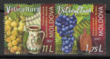 Moldova 2021 Mi 1178/79 MNH - Viticultura. Emisiune comuna Moldova - Romania, Nestampilat