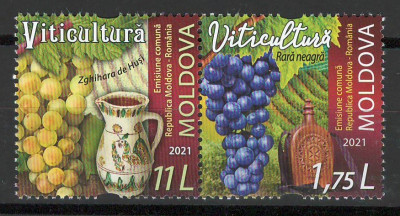 Moldova 2021 Mi 1178/79 MNH - Viticultura. Emisiune comuna Moldova - Romania foto