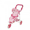 Carucior Papusi Flower Sport cu 3 Roti, Copertina, Cos Cumparaturi, Maner Reglabil 44-80cm, Centura Siguranta, Pliabil