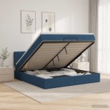 Cumpara ieftin Pat ottoman cu saltea albastru 160 x 200 cm Tesatura