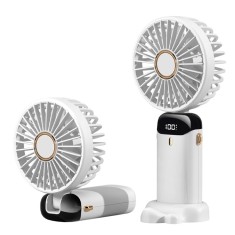 Mini ventilator silentios cu afisaj LED birou Techsuit N15, alb foto