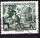 GERMANIA (DDR) 1955 &ndash; LEIPZIG. PRODUSE CERAMICA. TIMBRU STAMPILAT, F135