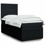 Gossi pat box spring cu saltea, negru, 80x200 cm, textil