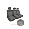 Huse Auto Textil 2+1 Premium Scaun Sofer si Bancheta Stanga, Negru cu Model geometric alb + negru cod 105, Lumi LUXURY