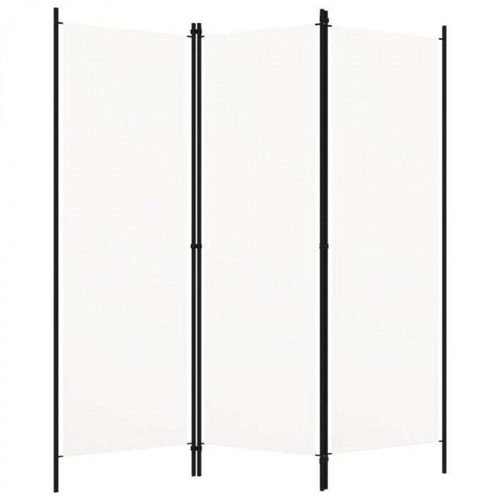 vidaXL Paravan de cameră cu 3 panouri, alb crem, 150 x 180 cm