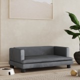 Gossi pat de caini, gri inchis, 80x45x30 cm, catifea