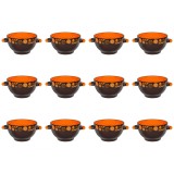 Set boluri supa, 12 piese, 650 ml, Ceramica, Maro Inchis