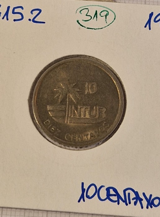 319 Cuba Intur, 10 centavos 1989, KM#415