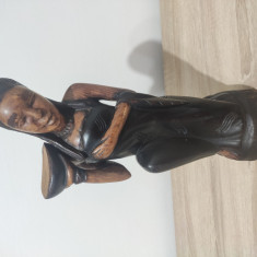 Statueta africana sculptata manual din lemn de esenta rara - Piesa deosebita