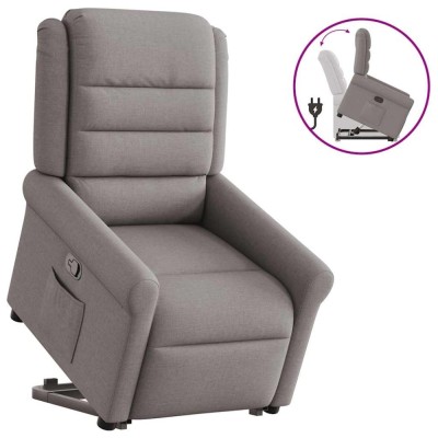 vidaXL Fotoliu rabatabil cu ridicare pe verticală, gri taupe, textil 3303321 foto