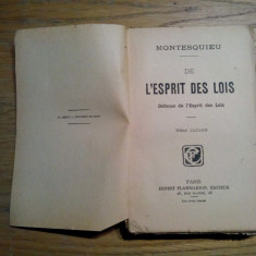 DE L`ESPRIT DES LOIS - Tome Second - Montesquieu - 1926, 404 p.