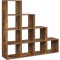 VASAGLE Biblioteca cu 10 compartimente, unitate de depozitare pentru decoratiuni, din lemn, 29x129x129cm, maro rustic Household NewTrend