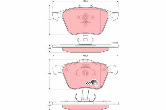TRW GDB1576 COTEC set placute frana,frana disc