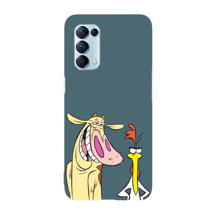 Husa compatibila cu Oppo A77, Viceversa, model Cow and Chicken, Silicon, TPU