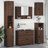 VidaXL Set de mobilier pentru baie 5 pcs Stejar brun 30 x 35 x 192 cm 3393070