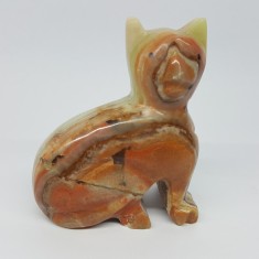 Statueta pisica piatra onix foto