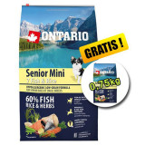 Cumpara ieftin ONTARIO Senior Mini 7 Fish &amp;amp; Rice 6,5kg + 0,75kg