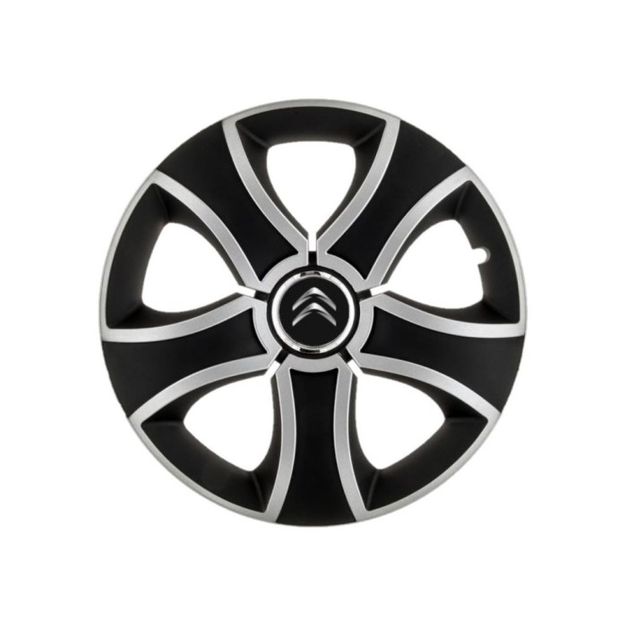 Set 4 Capace Roti 16 inchi (R16) Bis Gri-Negru, Compatibile Cu Citroen