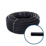 Copex / tub riflat HDPE Total Plast, D exterior 20 mm, 320 N, cu fir de tragere, fara halogen, rola 50 m