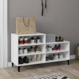 Pantofar, alb extralucios, 102x36x60 cm, lemn compozit, vidaXL