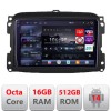 Navigatie Fiat 500 2015-2021 Edotec Kit-500new 8 core QLED 2K 16+512 360 Android Waze USB Navigatie Internet Youtube Radio CarStore Technology