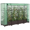 VidaXL Strat &icirc;nălțat cu husă de seră, aspect ratan, 160x40x123 cm 4015798