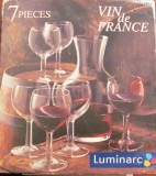 Cumpara ieftin Set 7 piese Luminarc: Carafa 1L + 6 Pahare Vin, Sticla, ARC France, Neutilizate, Cutie Originala