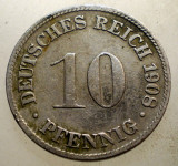 1.153 GERMANIA 10 PFENNIG 1908 D, Europa, Cupru-Nichel