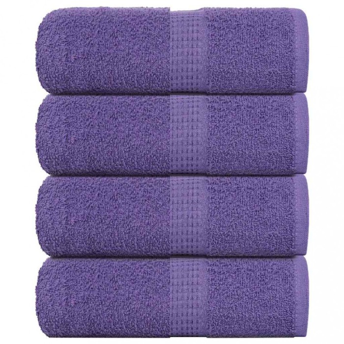 Gossi prosoape de sapun 4 buc violet 30x30 cm 360 g/m2 100% bumbac