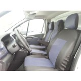 2+1 Huse Scaune pentru RENAULT TRAFIC 2014+ Microbuze Negru Gri Inchis Textil