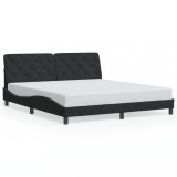 Gossi cadru de pat cu lumini led, negru, 180x200 cm, catifea