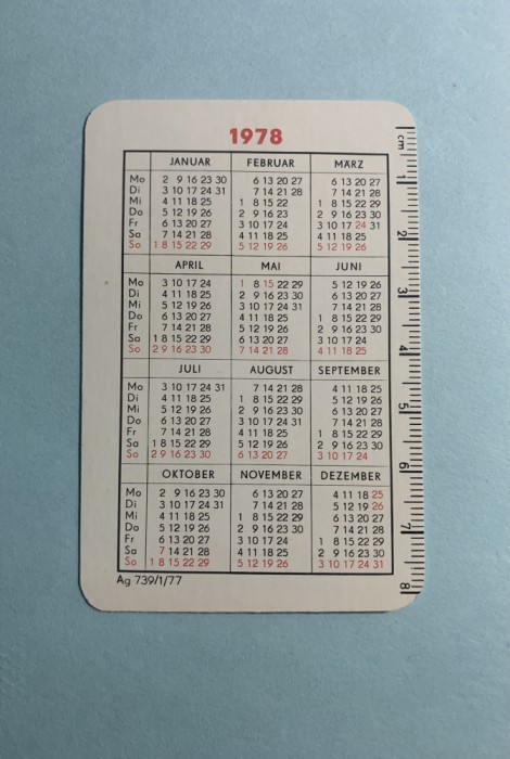 Calendar 1978 inedit