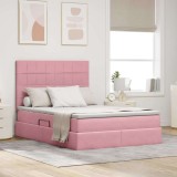 Cumpara ieftin Pat cu LED si saltea Roz 140 x 200 cm Catifea
