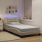 vidaXL Cadru de pat cu LED fără saltea Hvar cremă 100x200 cm țesătură 3213688