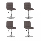 VidaXL Scaune de bucătărie pivotante, 4 buc., gri taupe, textil