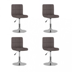 vidaXL Scaune de bucătărie pivotante, 4 buc., gri taupe, textil
