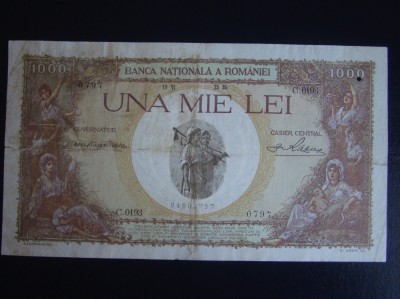 Bancnota 1000 lei 1936 ROMANIA - SUPRATIPAR foto