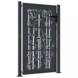 Cumpara ieftin Poarta pentru gradina, antracit, 105x155 cm, otel, model bambus