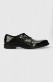 HUGO pantofi de piele Kerr barbati, culoarea negru, 50512733