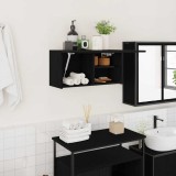 vidaXL Dulap de perete de baie, negru, 60x25x30 cm, lemn prelucrat