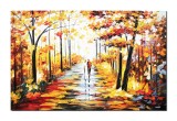 Cumpara ieftin Tablou indragostiti GIGANT living pictat manual, Noi doi pe aleea vietii, 150x100cm ulei pe panza in cutit efect 3D