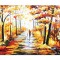 Tablou indragostiti GIGANT living pictat manual, Noi doi pe aleea vietii, 150x100cm ulei pe panza in cutit efect 3D
