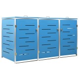 Cumpara ieftin Magazie pentru trei pubele, 207x77,5x112,5 cm, otel inoxidabil