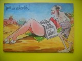 HOPCT 10519 LA PLAJA ..IN VACANTA..OLANDA-CARICATURA -AMUZANTA -UMOR--CIRCULATA,
