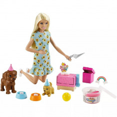 Set Barbie Mattel Puppy Party cu papusa si accesorii foto