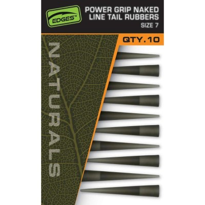 Conuri FOX Edges Naturals Power Grip Naked Line Tail Rubbers Nr.7, 10buc/pac foto